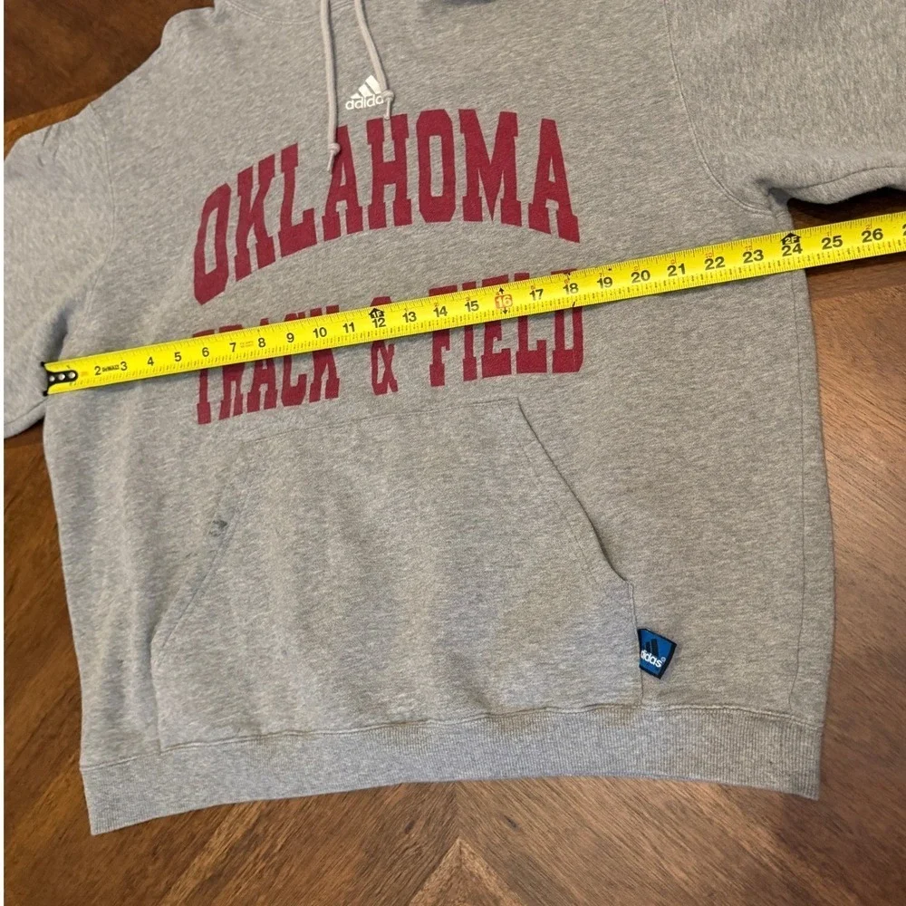 Adidas Team Oklahoma Track & Field Hoodie Mens Large‎ Gray Vintage Pullover L